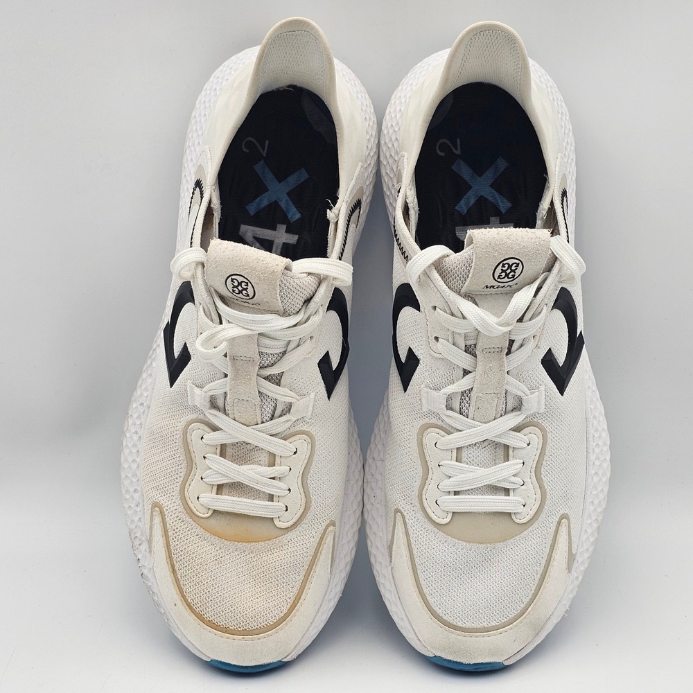 G/FORE MG4+ Golf Shoes Mens 10.5 Snow White Knit Sneakers G4MF21EF40 - Picture 3 of 13